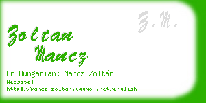 zoltan mancz business card